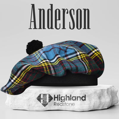 Tam O'Shanter Hat with Pompom in Anderson Tartan