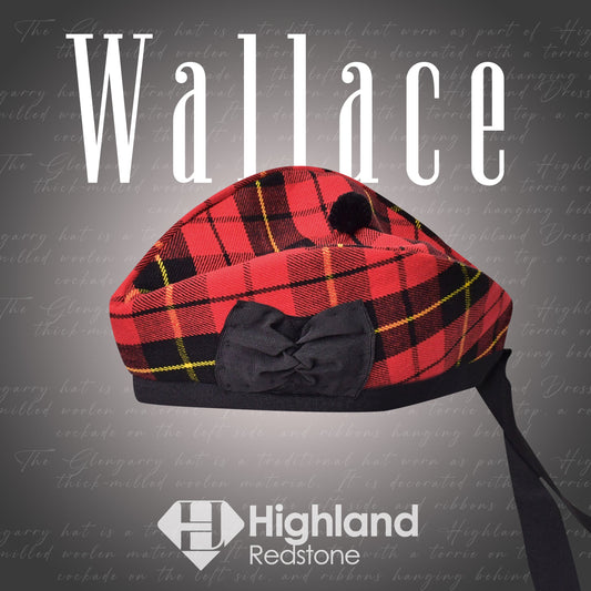 Authentic Wallace Glengarry Hat with Traditional Tartan
