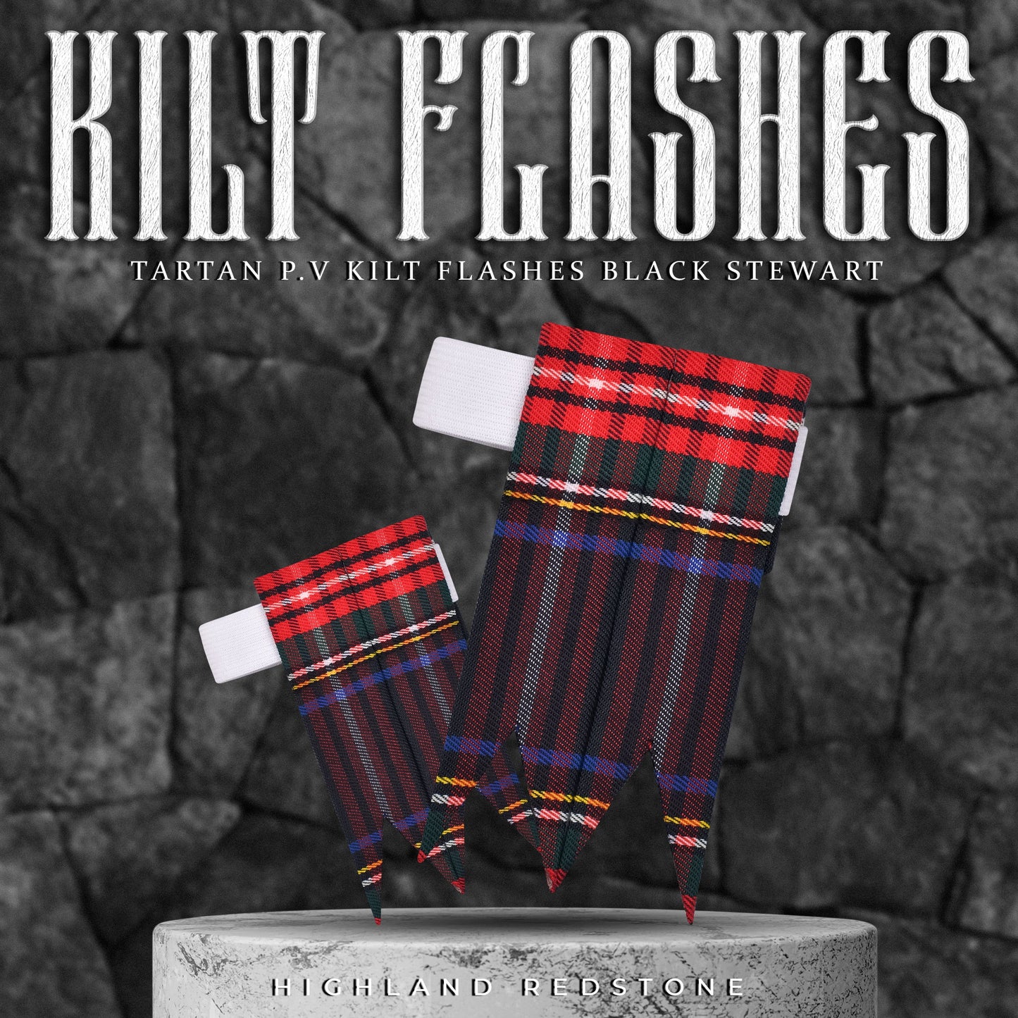 Tartan Kilt Flashes | Black Stewart