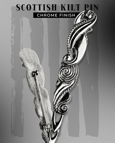 Scottish Kilt Pin for men | Swirl Pewter Chrome
