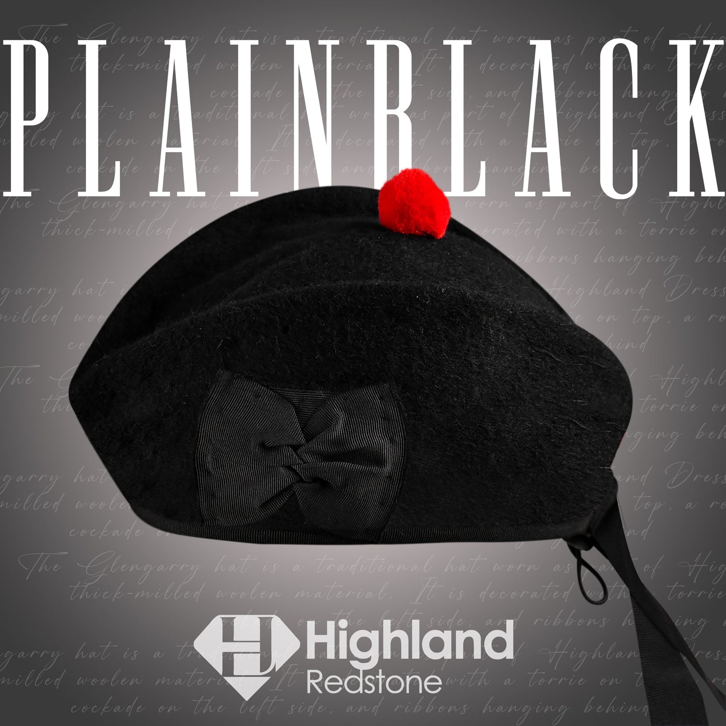 Glengarry Hat | Plain Black