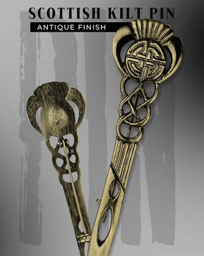 Scottish Kilt Pin for men | Celtic Thistle Pewter Antique