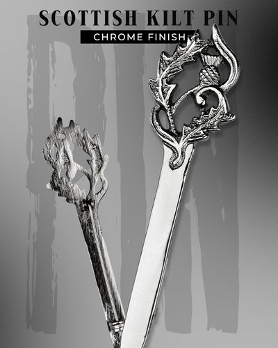 Scottish Kilt Pin for men | Thistle Sword Pewter Chrome
