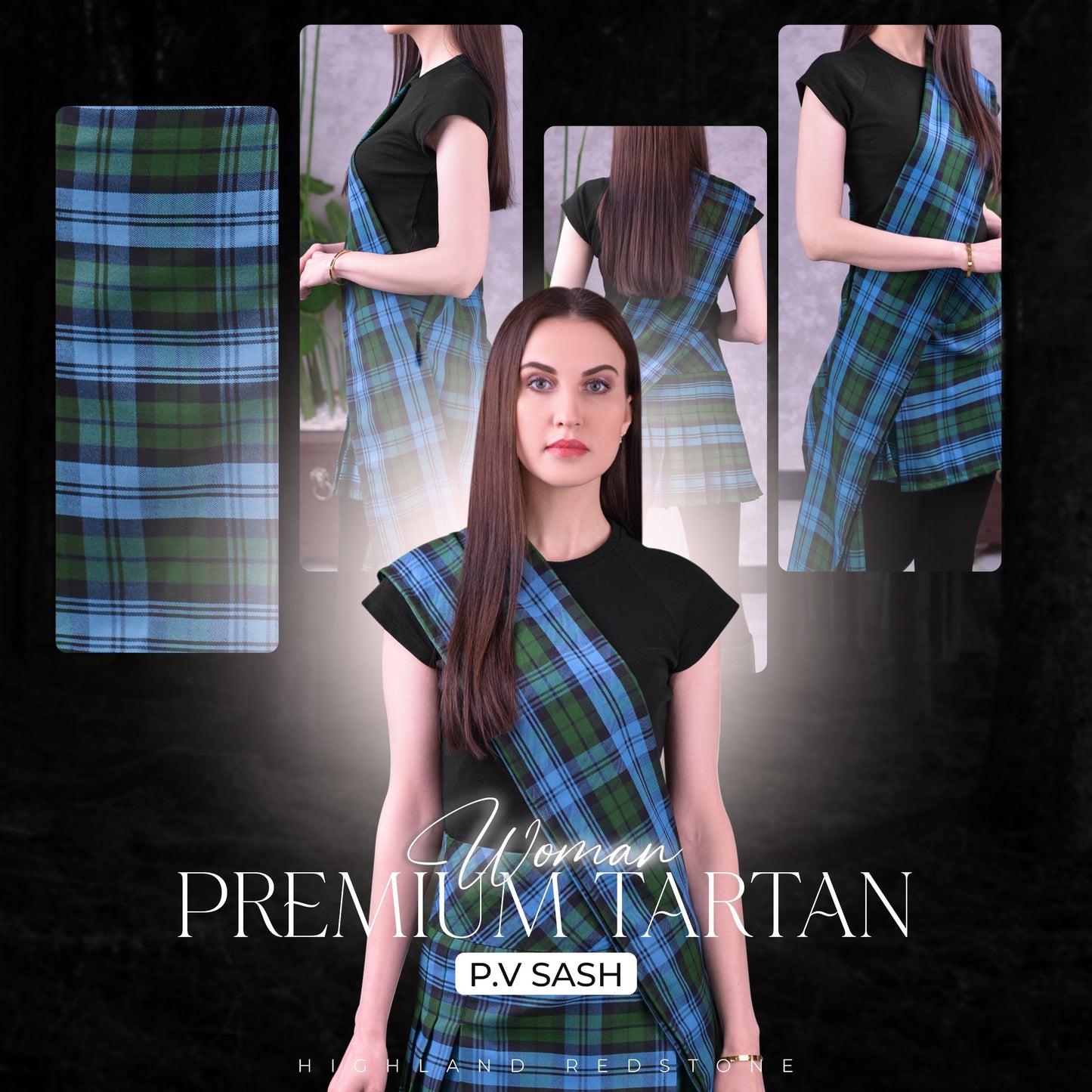 Women's Sash in Ancient Campbell Tartan