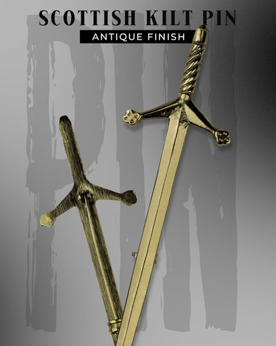 Scottish Kilt Pin for men | Pewter Sword Antique
