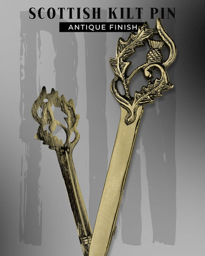 Scottish Kilt Pin for men | Thistle Sword Pewter Antique