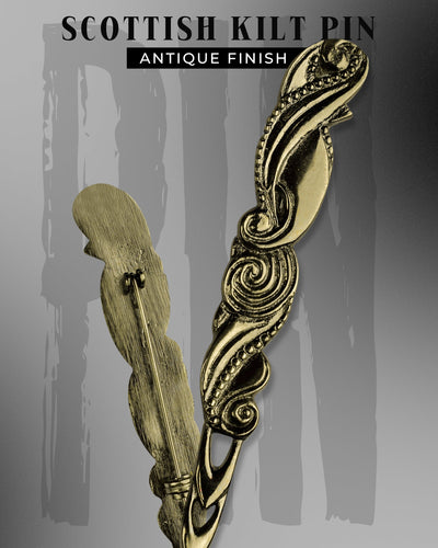 Scottish Kilt Pin for men | Swirl Pewter Antique
