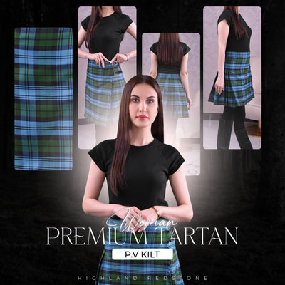 Woman Plaid Kilt -  Ancient Campbell Tartan Kilt - Premium Quality & Timeless Style | Big & Tall