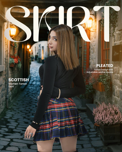 Women's Tartan Billie Skirt | Black Stewart