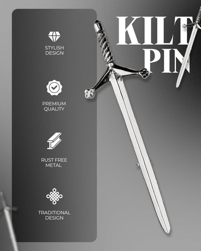 Scottish Kilt Pin for men | Pewter Chrome
