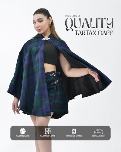 Women Tartan Cape - Black Watch