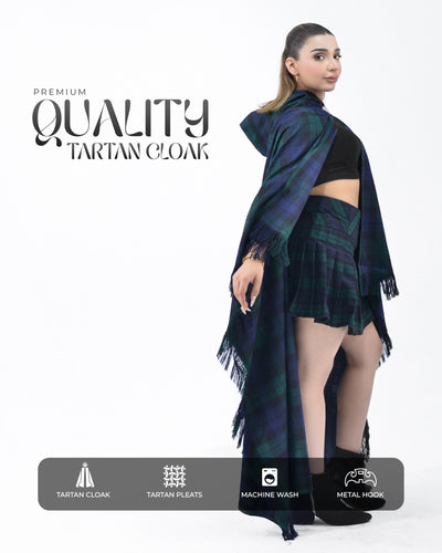 Women Tartan Cloak - Black Watch
