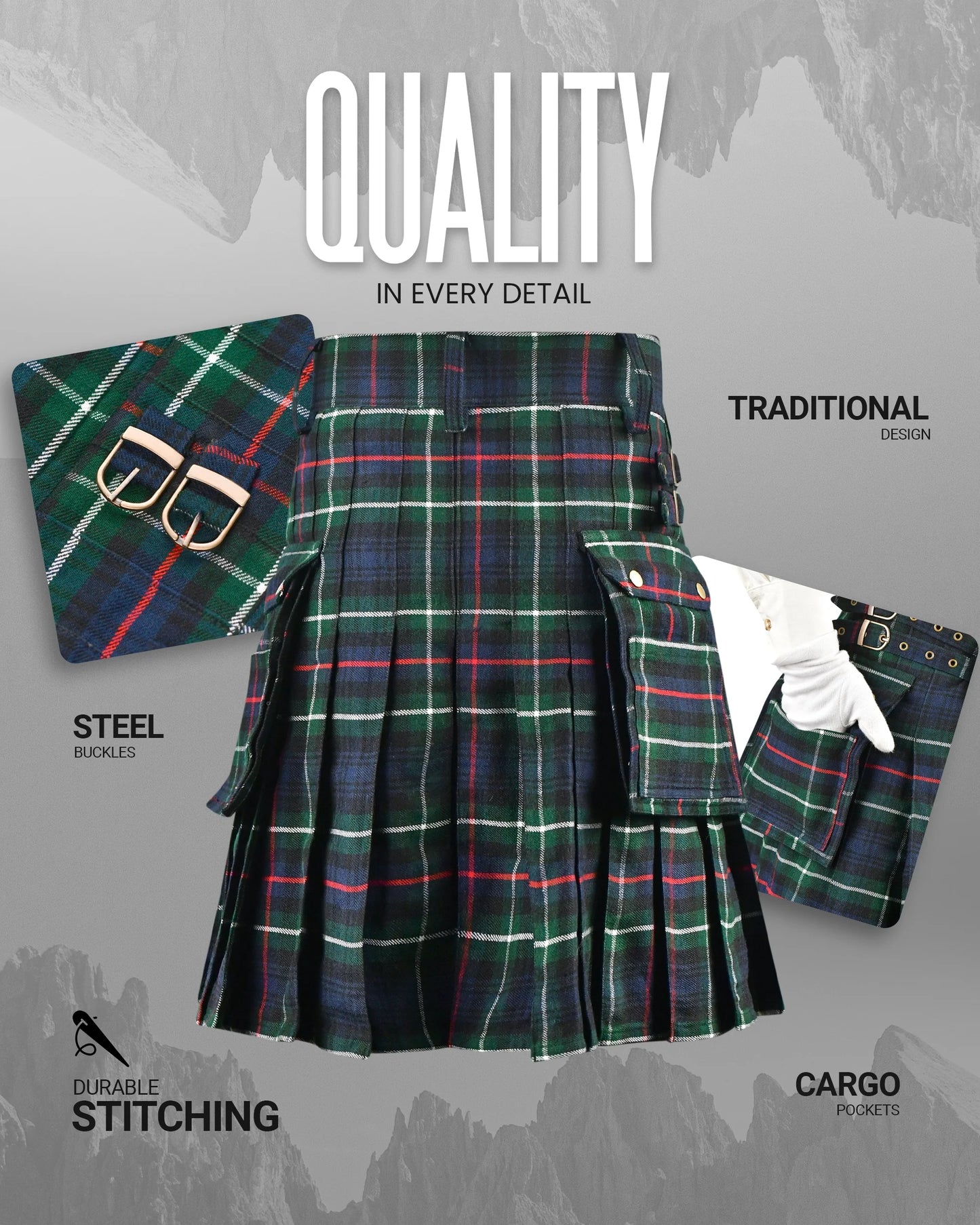 Valor Acrylic Utility Kilt | 16oz Mackenzie Tartan KIlt