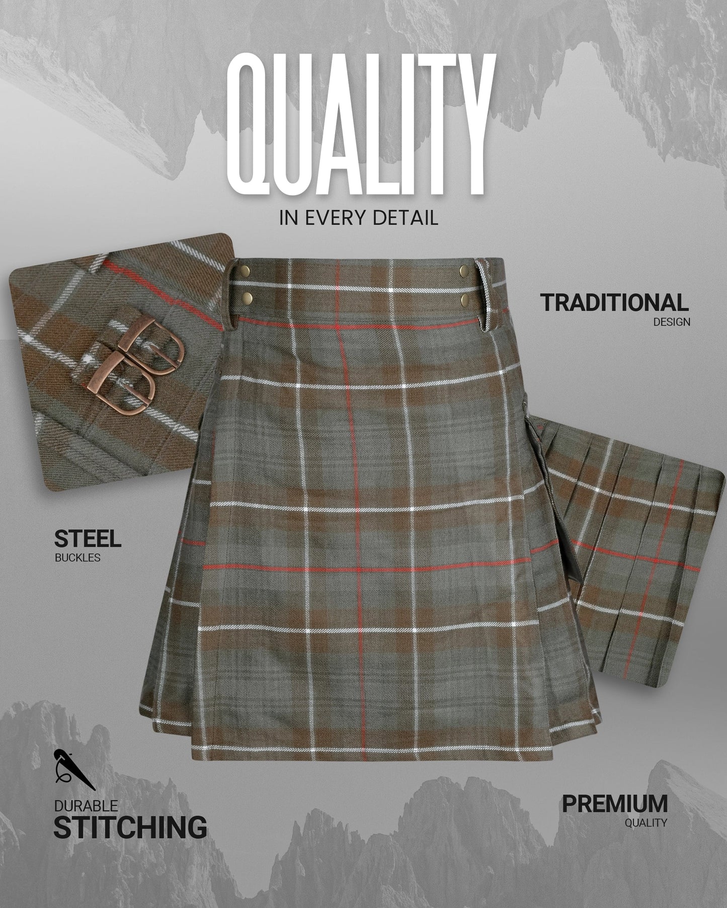 Valor Acrylic Utility Kilt | 16oz Mackenzie Weathered Tartan KIlt