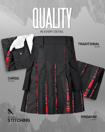 Royal Stewart Kilt for Men  -  Traditional Style with Modern Functionality