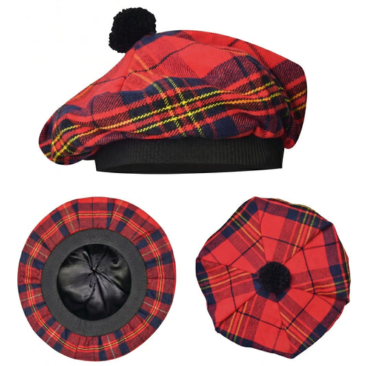 Tam O'Shanter Hat with Pompom | Red Leslie Tartan