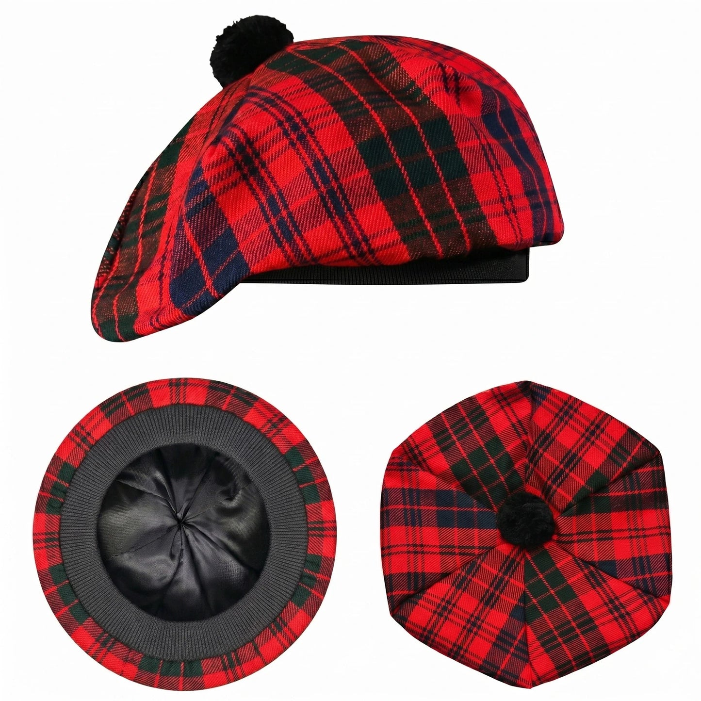 Tam O'Shanter Hat with Pompom | Red Ross Tartan