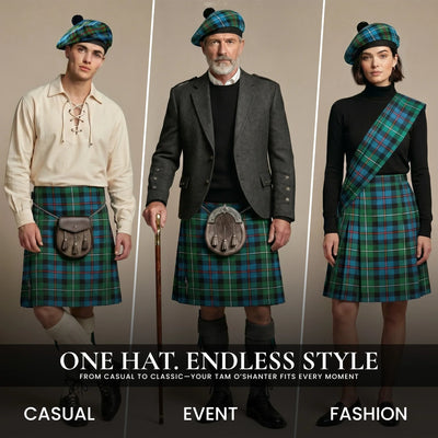 Tam O'Shanter Hat with Pompom | Robertson Hunting Tartan
