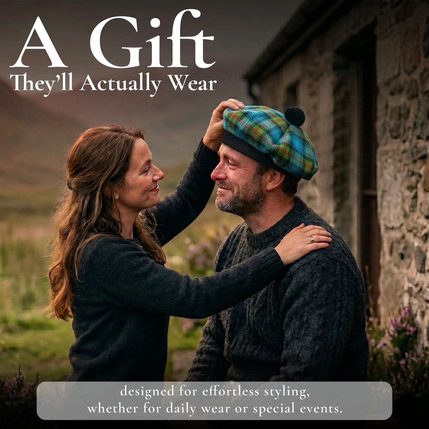 Tam O'Shanter Hat with Pompom | Robertson Hunting Tartan