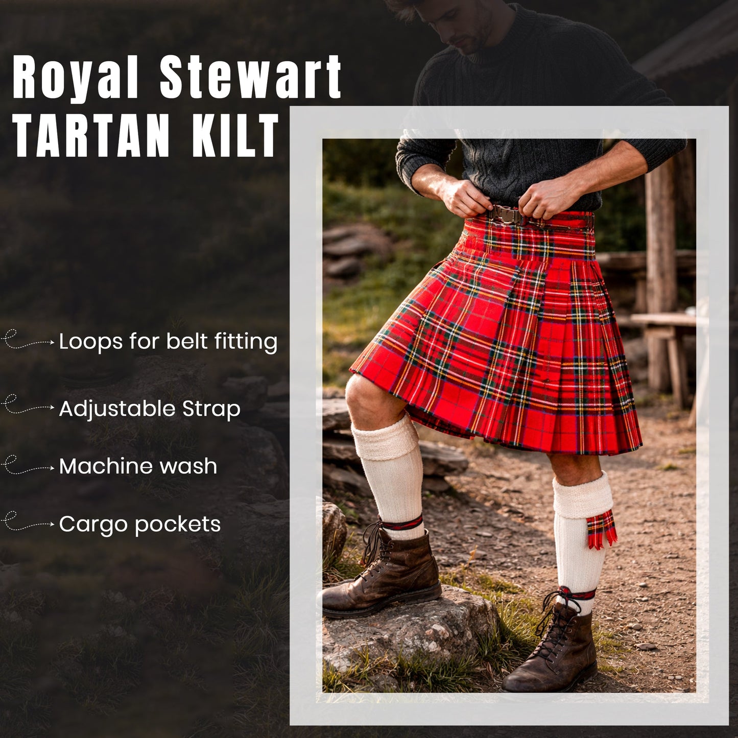 Valor Acrylic Kilt Bundle Lite | Royal Stewart