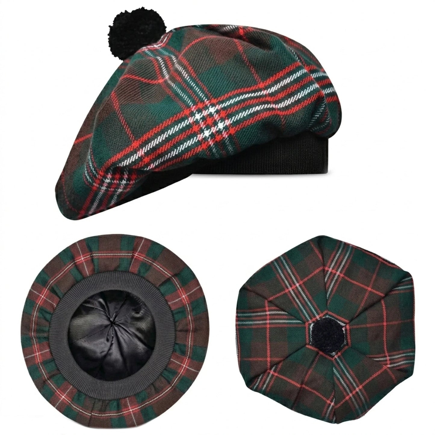 Tam O'Shanter Hat with Pompom | Scott Brown Tartan