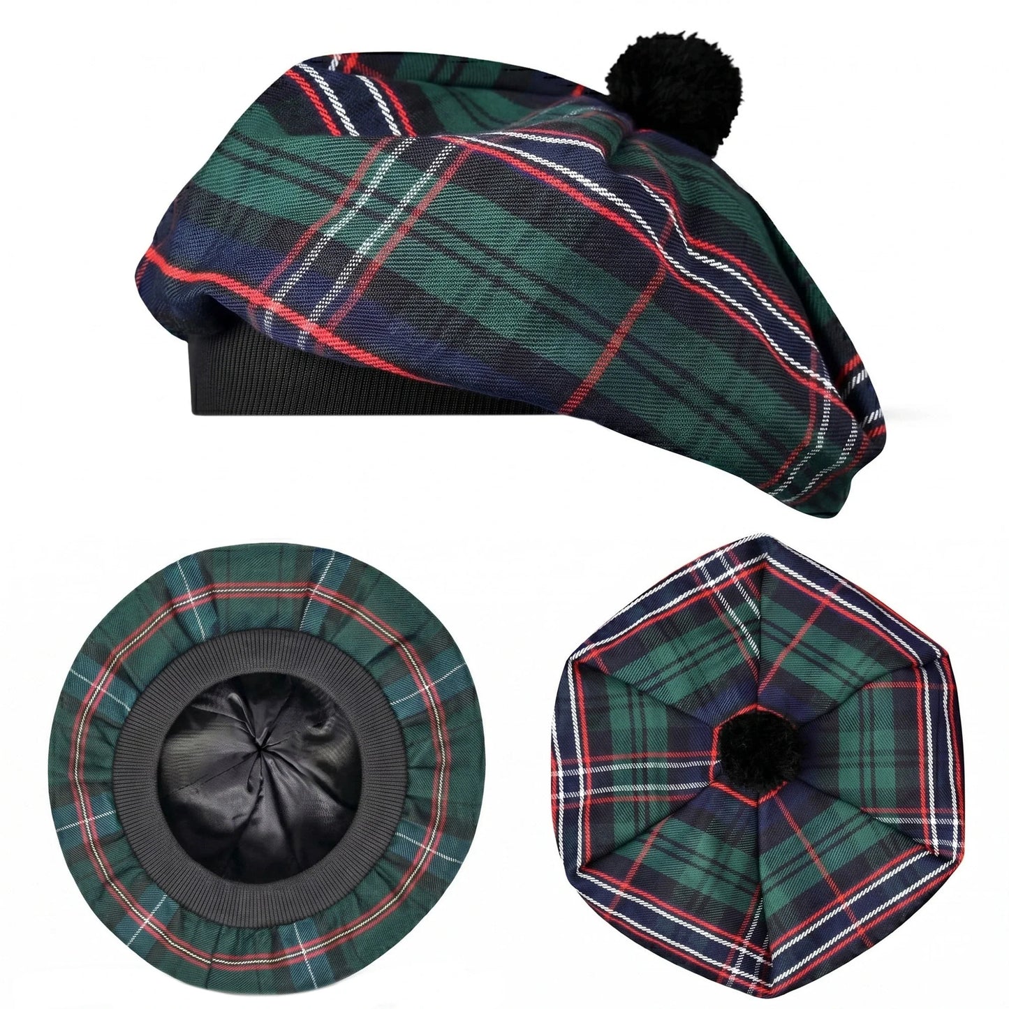 Tam O'Shanter Hat with Pompom | Scottish National Tartan