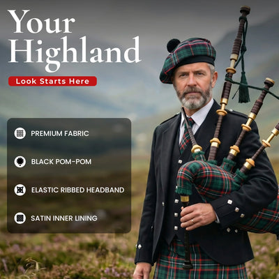 Tam O'Shanter Hat with Pompom | Scottish National Tartan