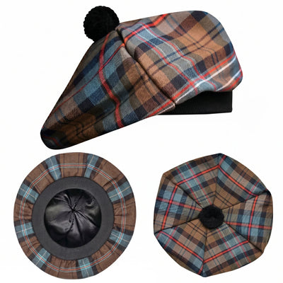 Tam O'Shanter Hat with Pompom | Scottish National Weathered Tartan