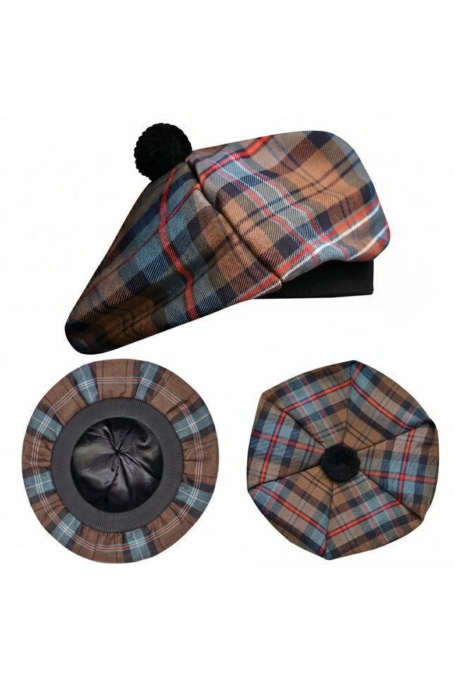 Tam O'Shanter Hat with Pompom | Scottish Heritage Weathered Tartan