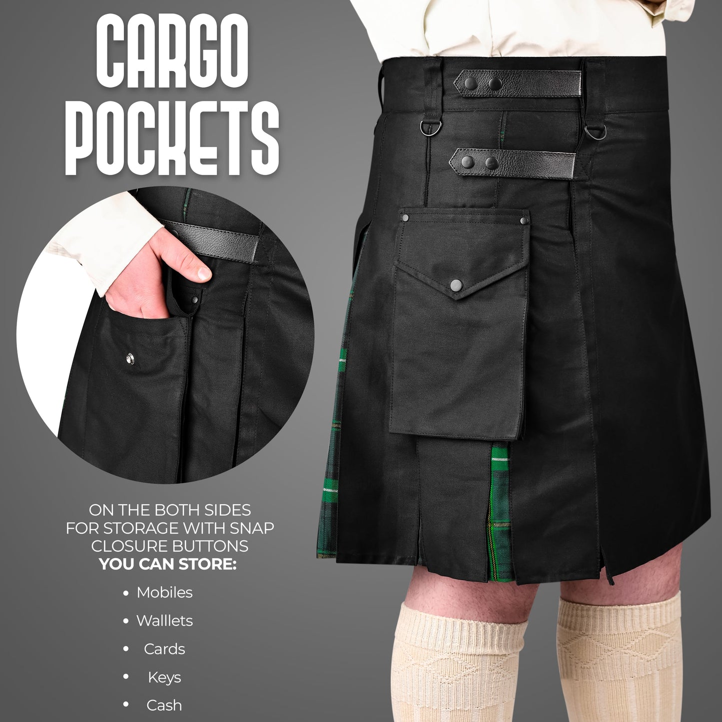 Celtic Hybrid Utility Kilt for Men - Traditional Style with Modern Functionality