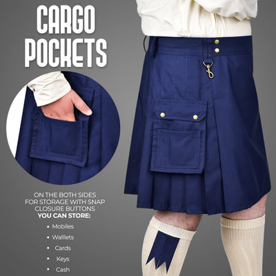 Phantom Modern Utility Kilt - Blue | Big & Tall