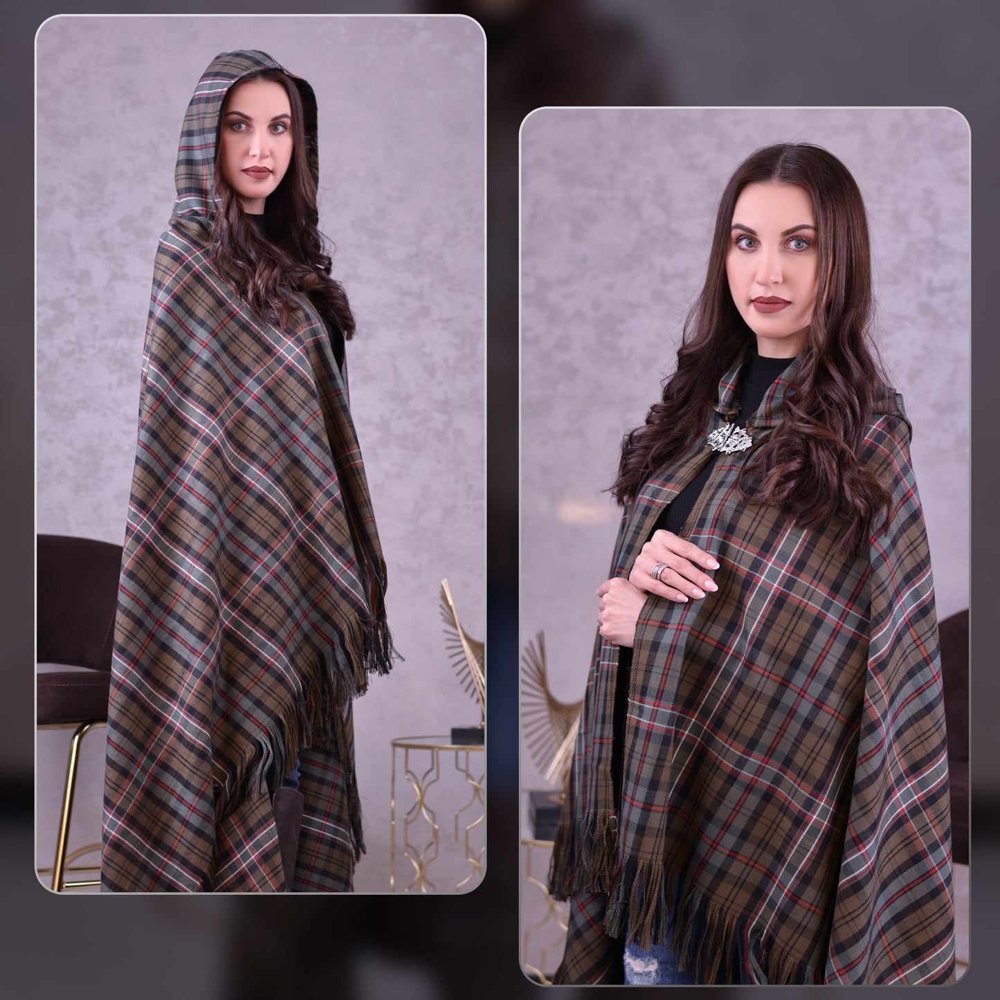 Women Tartan Cloak - Scottish Heritage Weathered