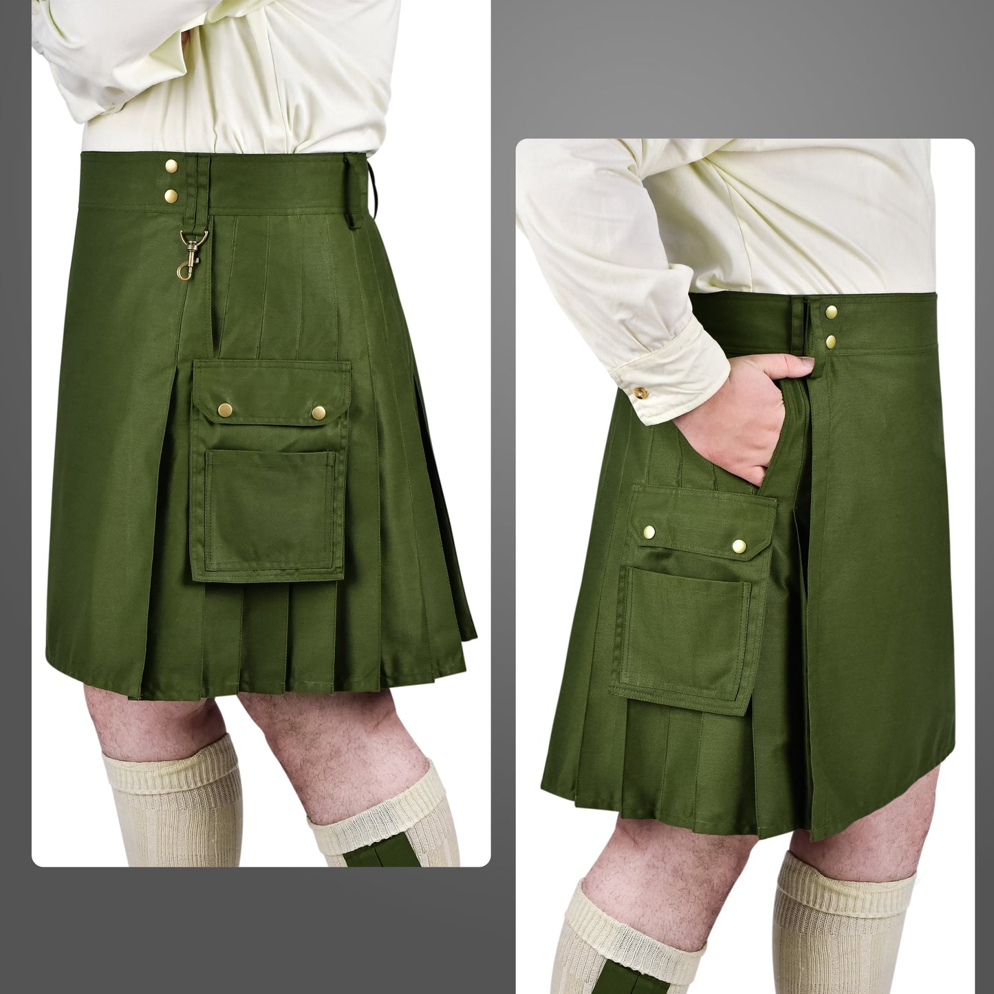 Phantom Modern Utility Kilt - Olive Green | Big & Tall