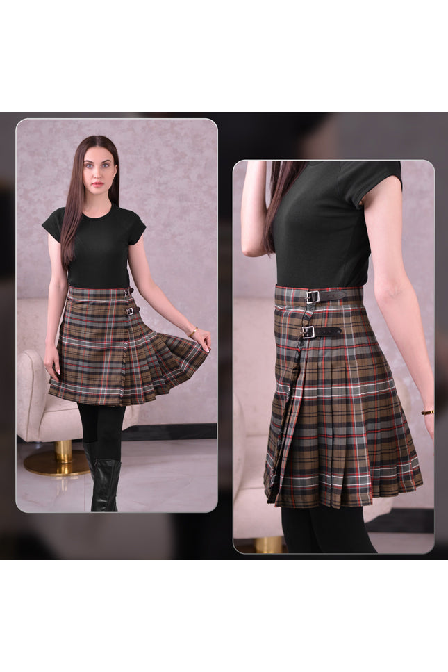 Woman Plaid Kilt - Scottish Heritage Weathered Tartan Kilt - Premium Quality & Timeless Style