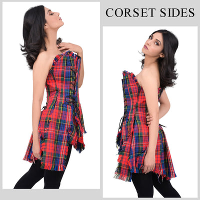 Bella Tartan Corset (Macpherson Red)