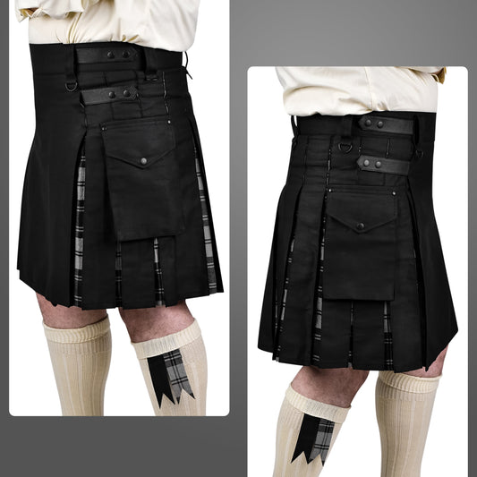 Grey Douglas Hybrid Utility Kilt for Men  - Traditional Style with Modern Functionality | Big & Tall