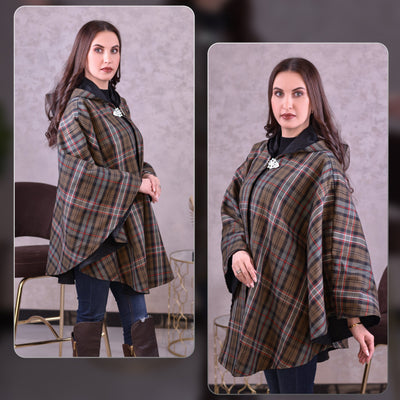 Women’s Cape in Scottish National Weathered Tartan