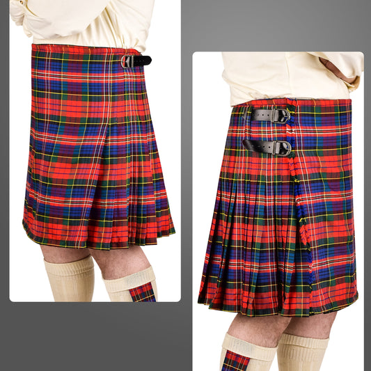 Kilt for Men I Macpherson Red Tartan Kilt Polyviscose 8 Yard Traditional Men Kilt | Big & Tall