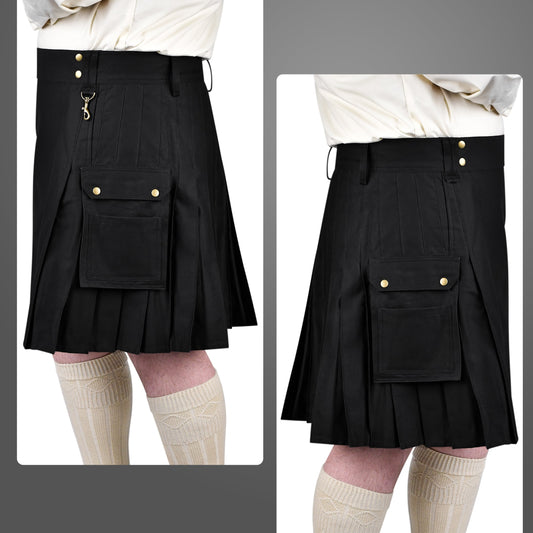 Phantom Modern Utility Kilt - Black | Big & Tall
