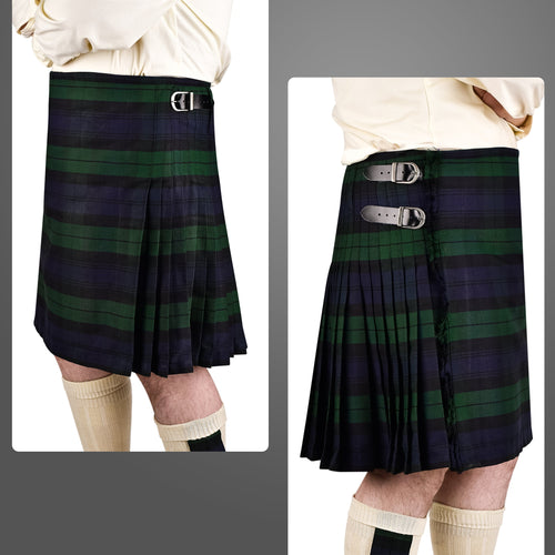 Kilt for Men I Black Watch Tartan Kilt Polyviscose 8 Yard Traditional Men Kilt