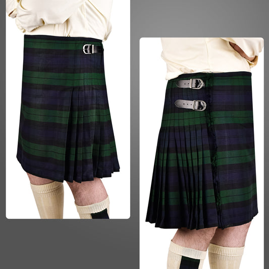 Kilt for Men I Black Watch Tartan Kilt Polyviscose 8 Yard Traditional Men Kilt