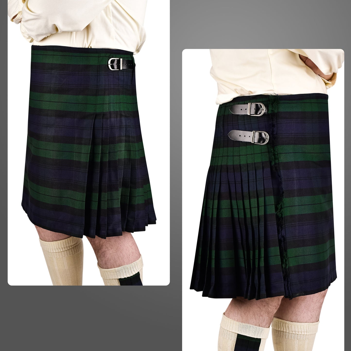 Kilt for Men I Black Watch Tartan Kilt Polyviscose 8 Yard Traditional Men Kilt | Big & Tall
