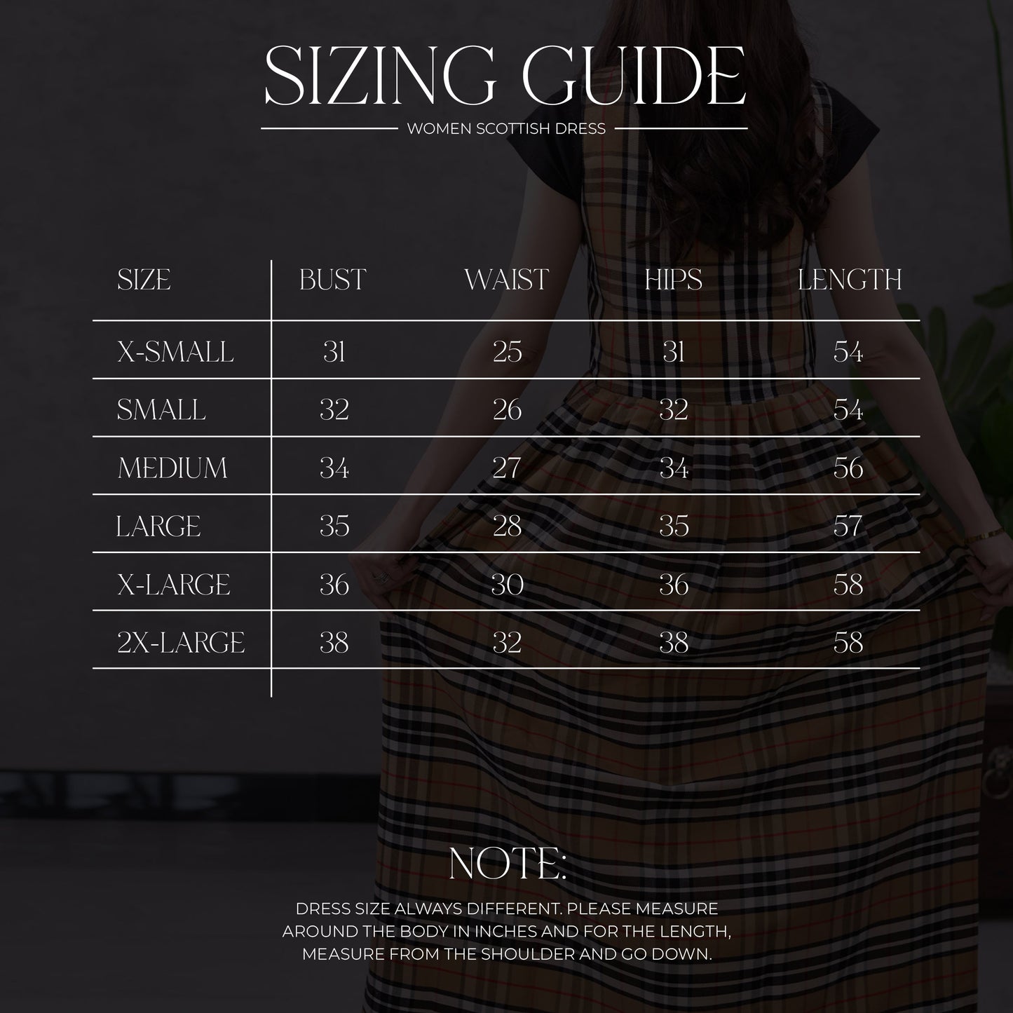 Women's Scottish Highland Dress - Long Tartan Dress | Camel Thomson