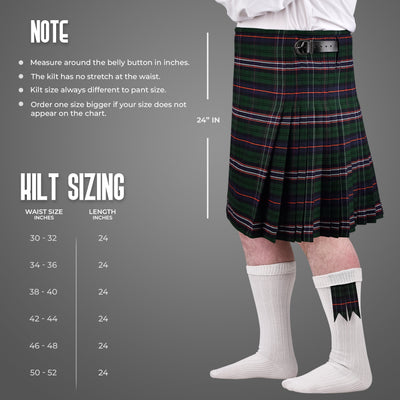 Kilt for Men I Scottish National Tartan Kilt Polyviscose 8 Yard Traditional Men Kilt