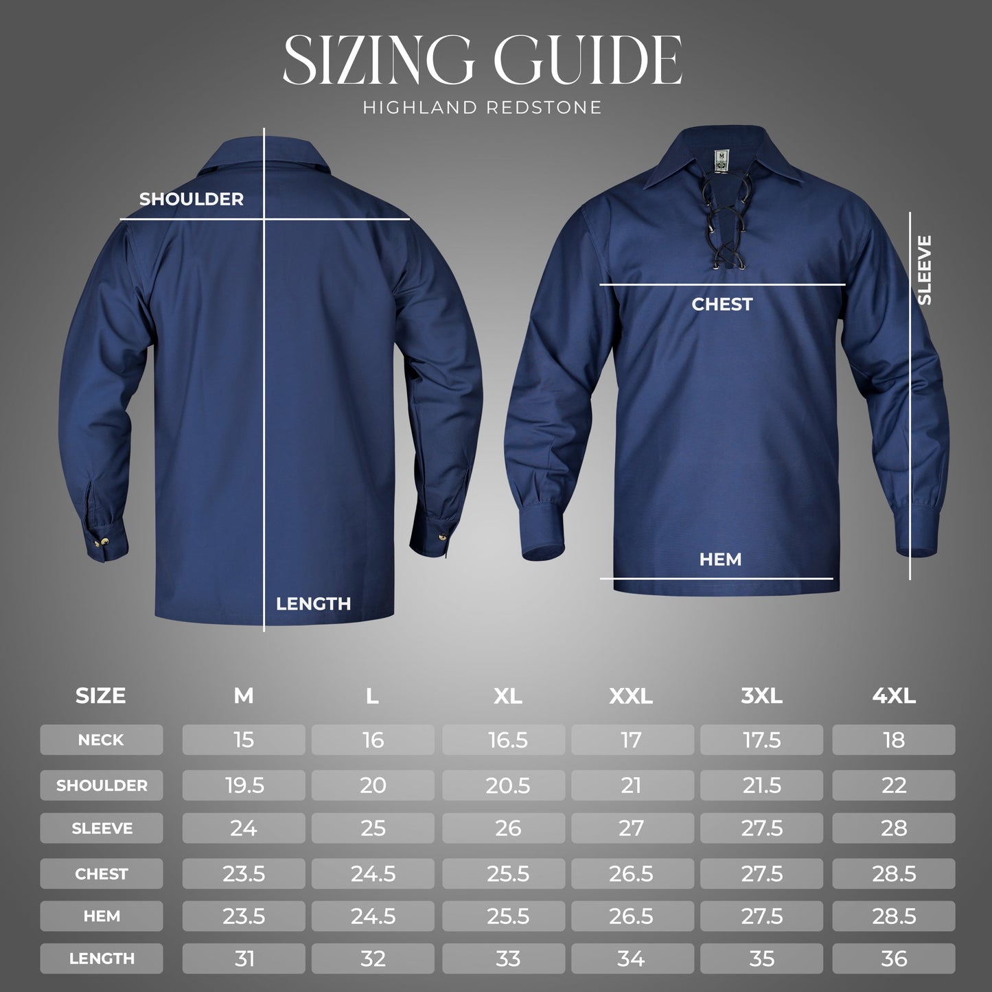 Highland Blue Kilt Shirt - Traditional Scottish Style