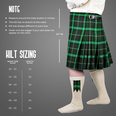 Kilt for Men I Celtic Tartan Kilt Polyviscose 8 Yard Traditional Men Kilt