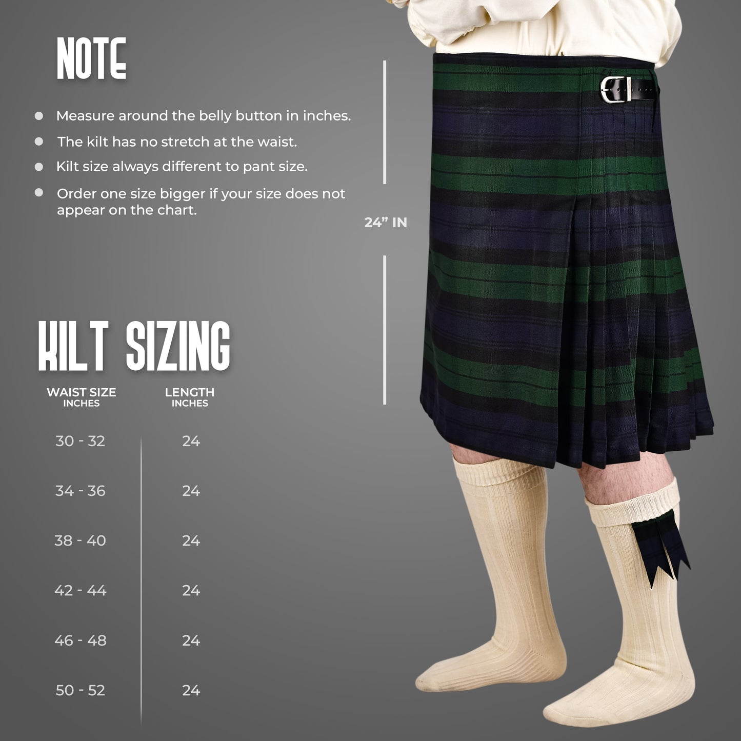 Kilt for Men I Black Watch Tartan Kilt Polyviscose 8 Yard Traditional Men Kilt