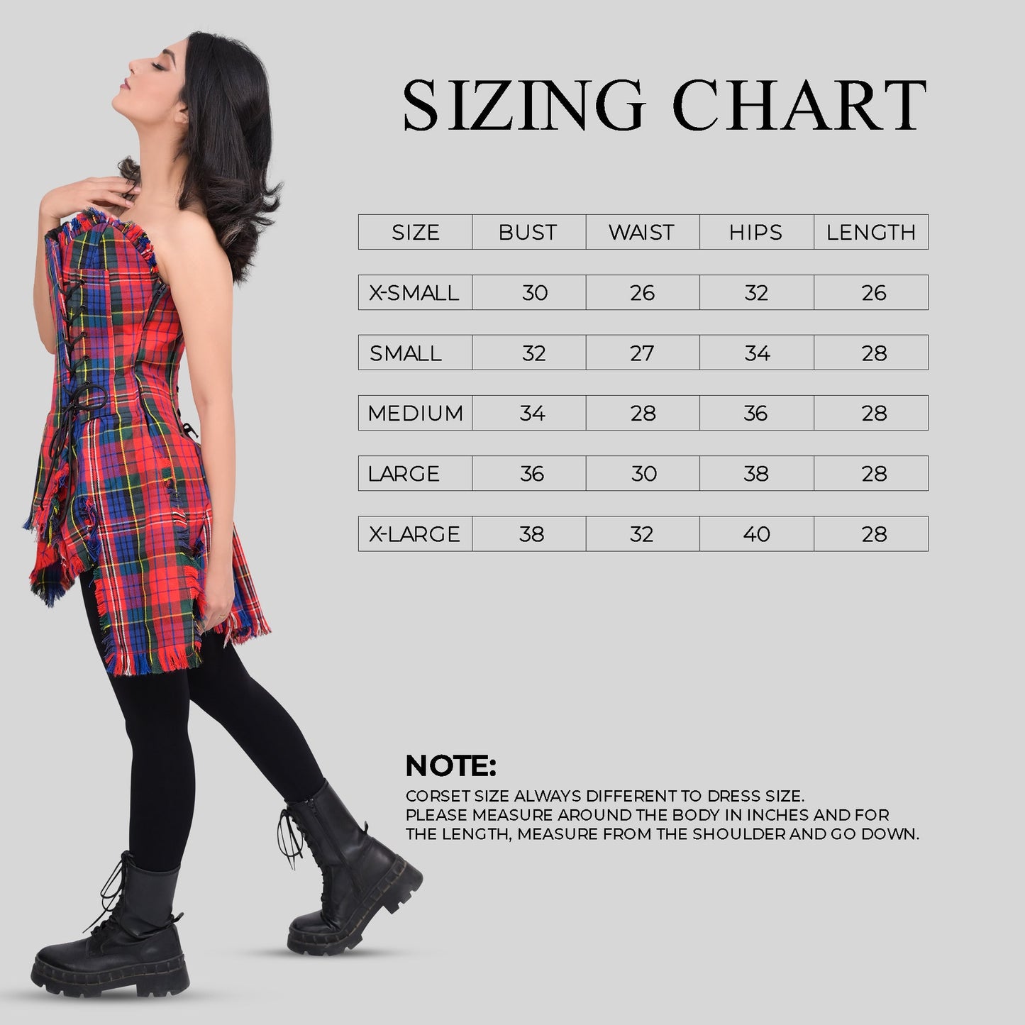 Bella Tartan Corset (Macpherson Red)