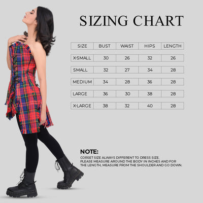 Bella Tartan Corset (Macpherson Red)