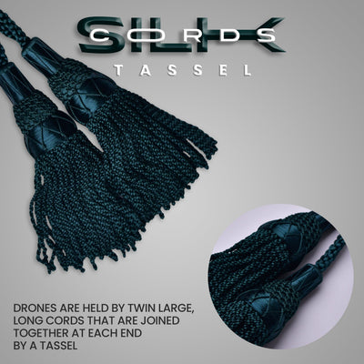 Highland Redstone Bagpipe Silk Cord | Green